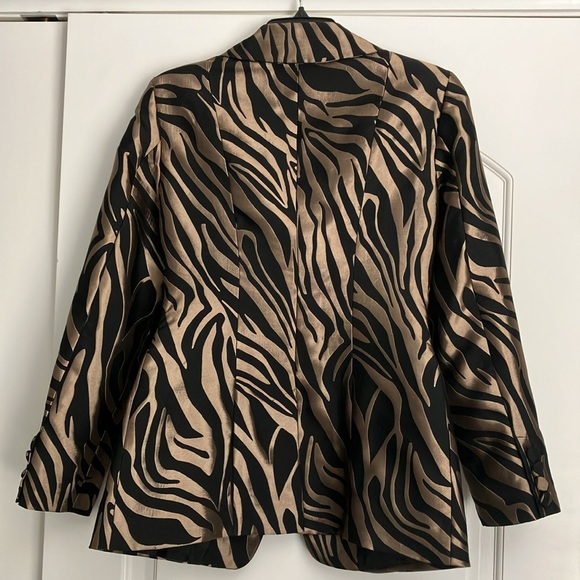 INC Gold/Black Zebra Pattern Blazer. This one is a statement piece. - Picture 3 of 5